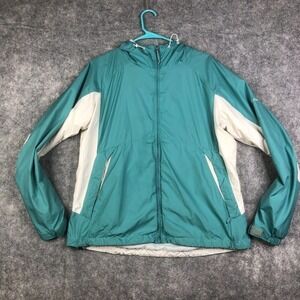 Columbia Jacket Men's XL Long Sleeve Color Block Pockets Hood Casual Lightweight